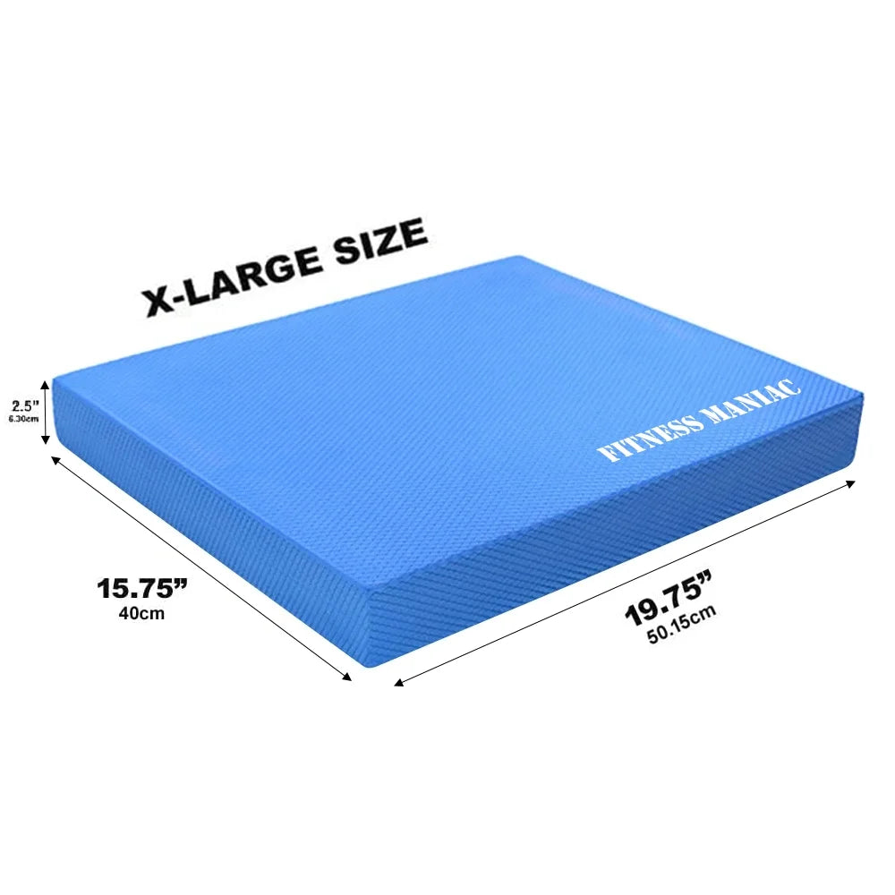 Exercise Balance Pad – Cushioned Non-Slip Foam Mat & Knee Pad, Vibrant Blue Pro Extra Large