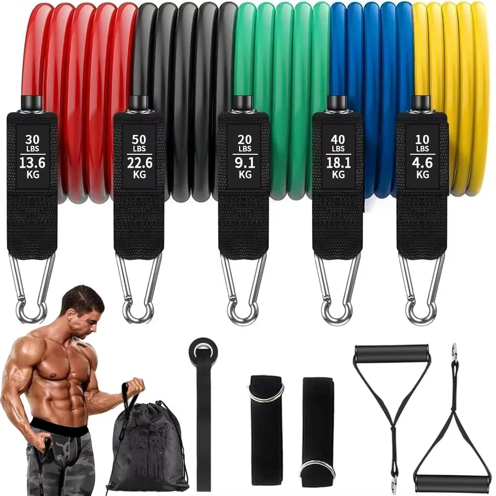 Resistance Bands Exercise Bands Resistance Bands with Handle for Work Out Portable Fitness Training Home Gym Equipment Equipment