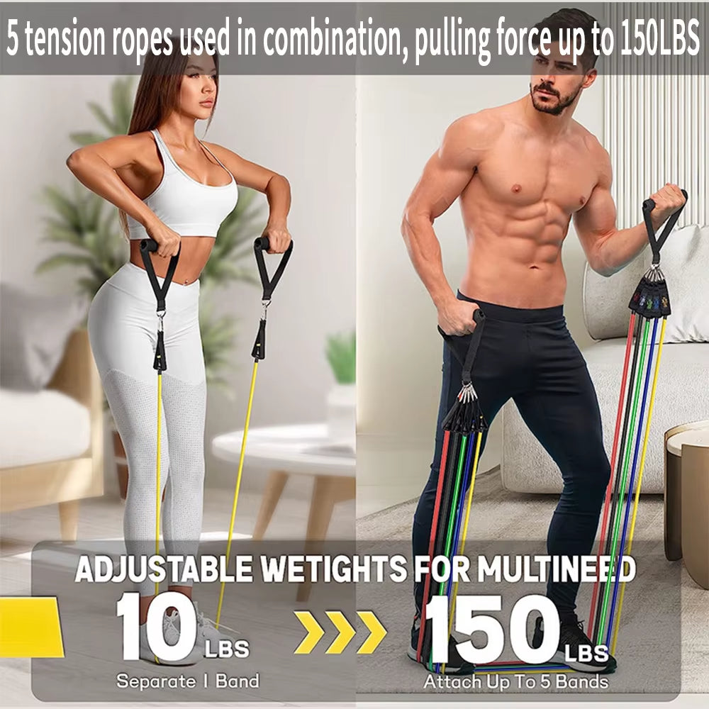 Resistance Bands Exercise Bands Resistance Bands with Handle for Work Out Portable Fitness Training Home Gym Equipment Equipment